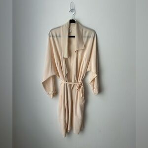 WILFRED | 100% SILK DRAPEY OPEN DUSTER ROBE SHAWL COLLAR JACKET TRENCH ROMANTIC